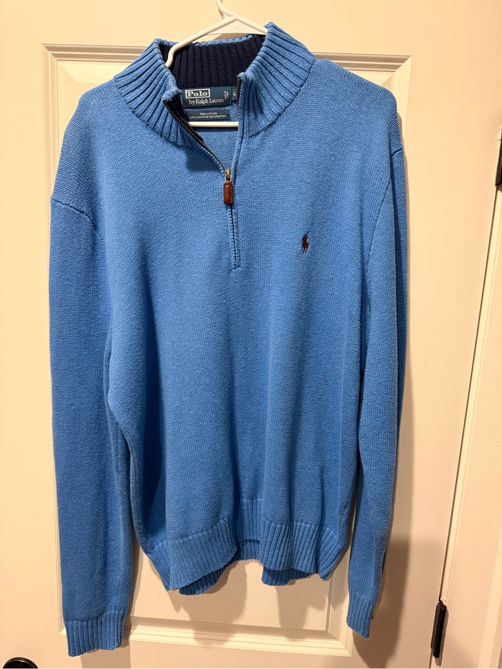 Polo by Ralph Lauren Men’s Blue Half-Zip Sweater